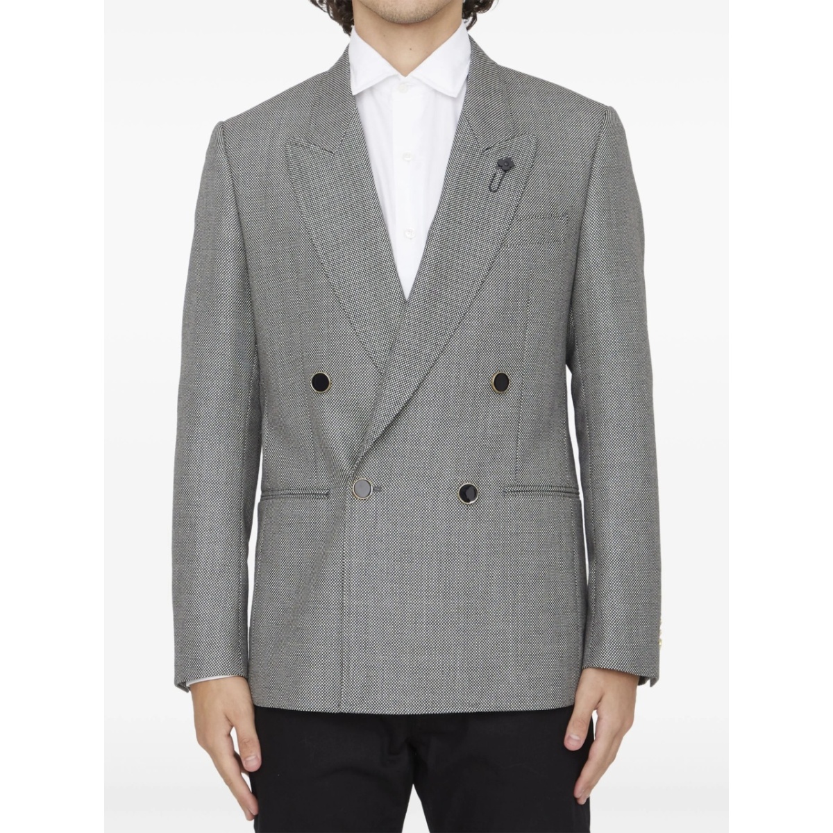 double-breasted wool jacket