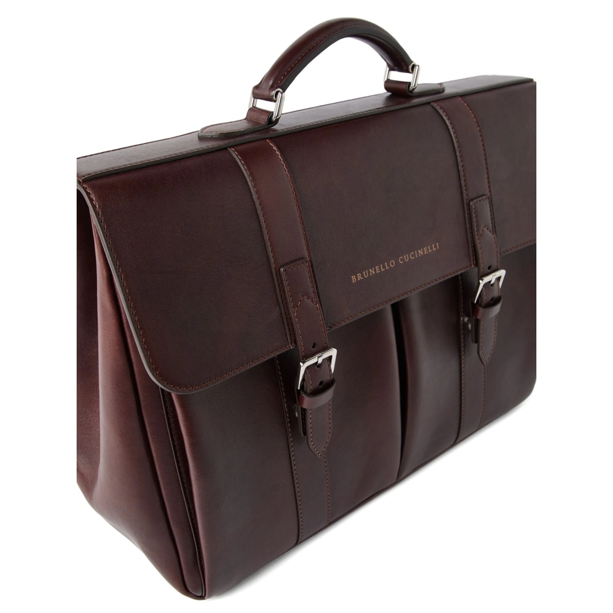 double-buckle leather briefcase - Img 5