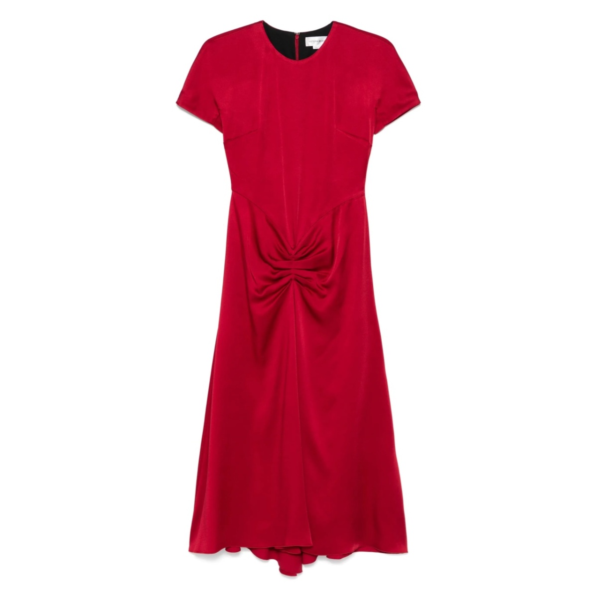 draped satin midi dress