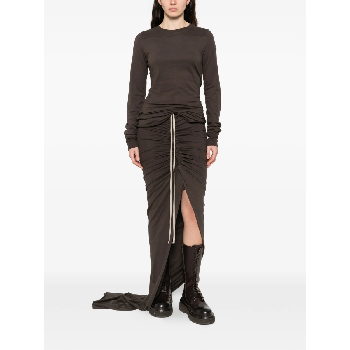 drawstring slit maxi skirt - Img 2