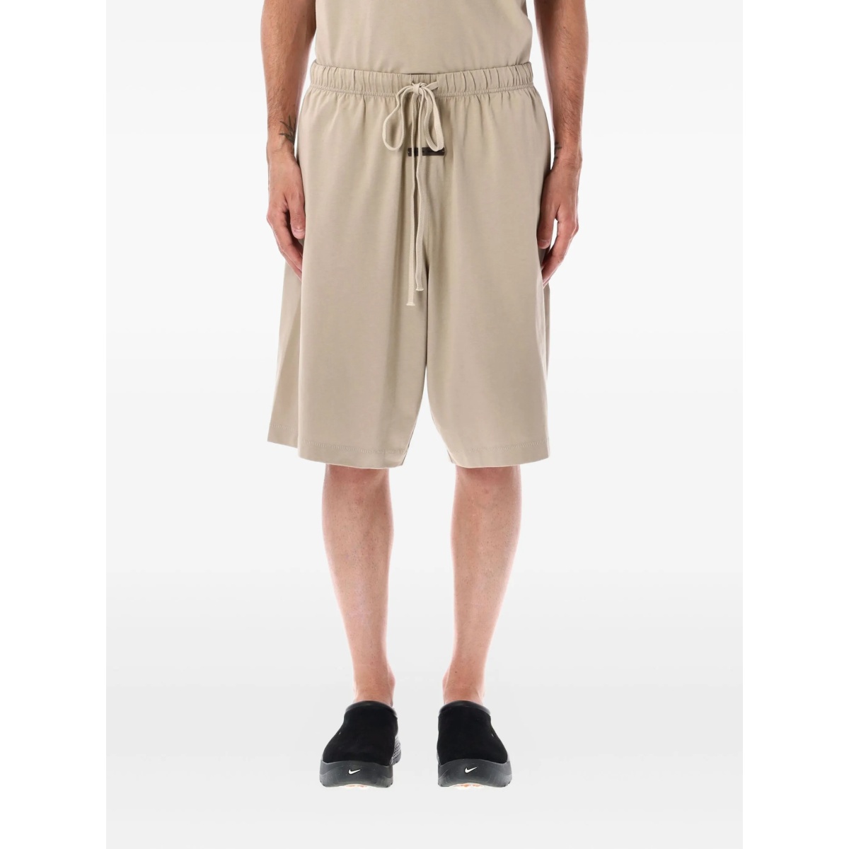drawstring-waist track shorts