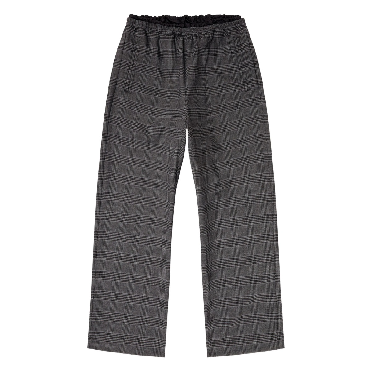 elasticated-waist checked trousers