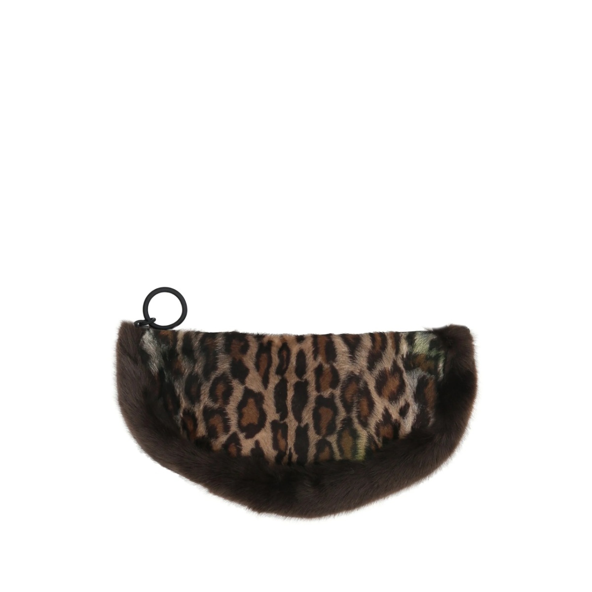 faux-fur leopard shoulder bag