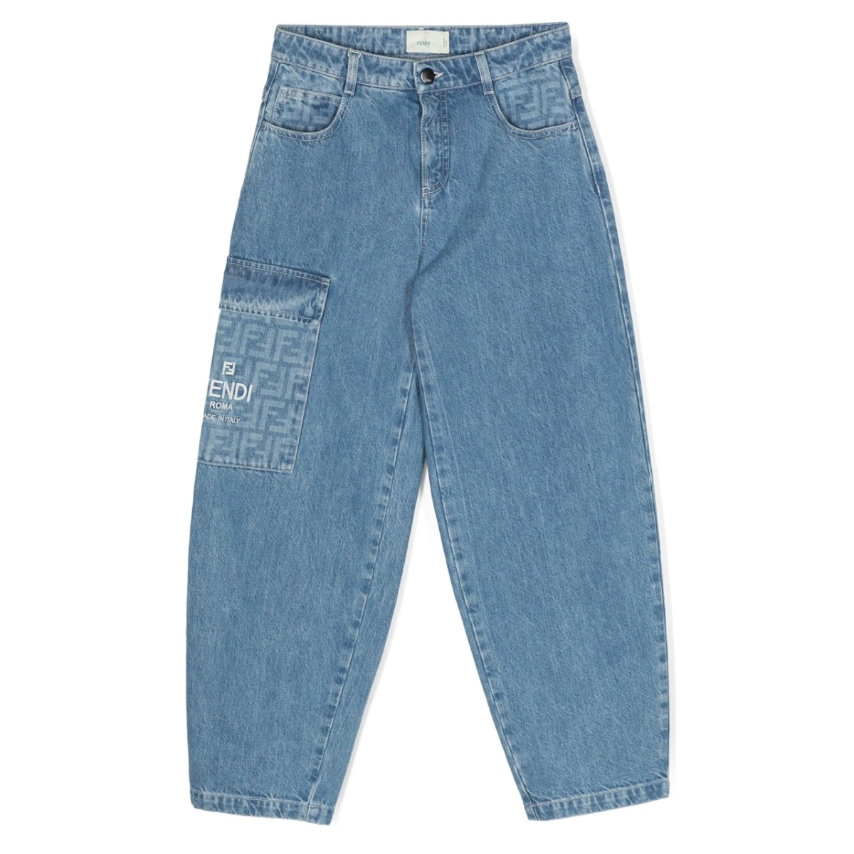 FF-print wide-leg jeans