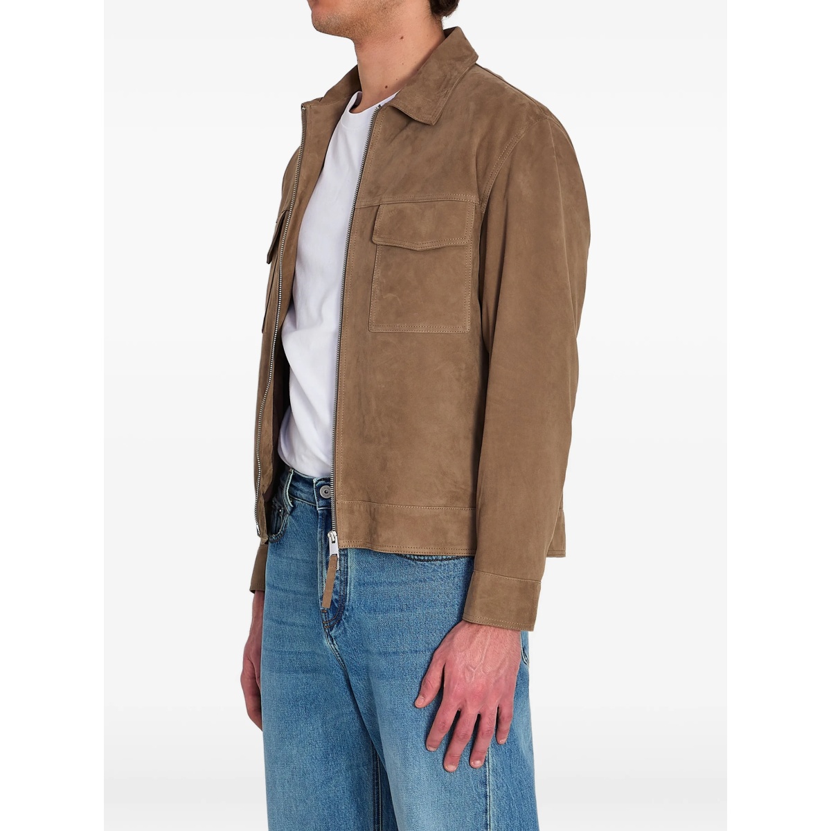 flap-pocket kale suede jacket - Img 3