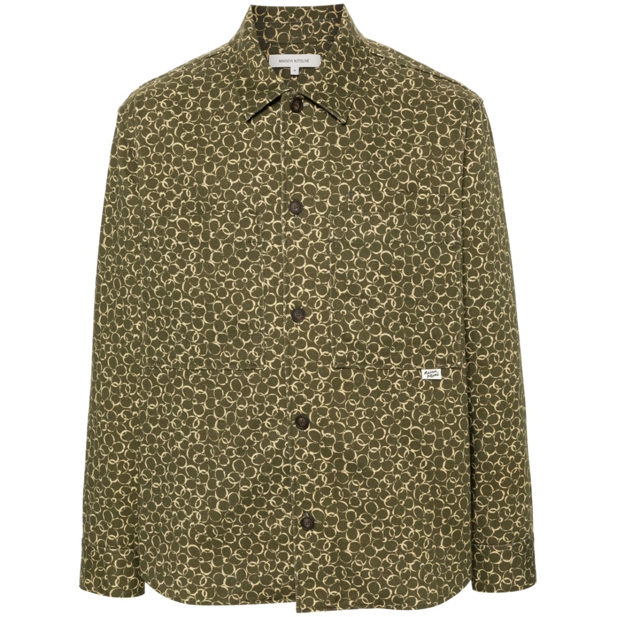 floral-print cotton shirt jacket