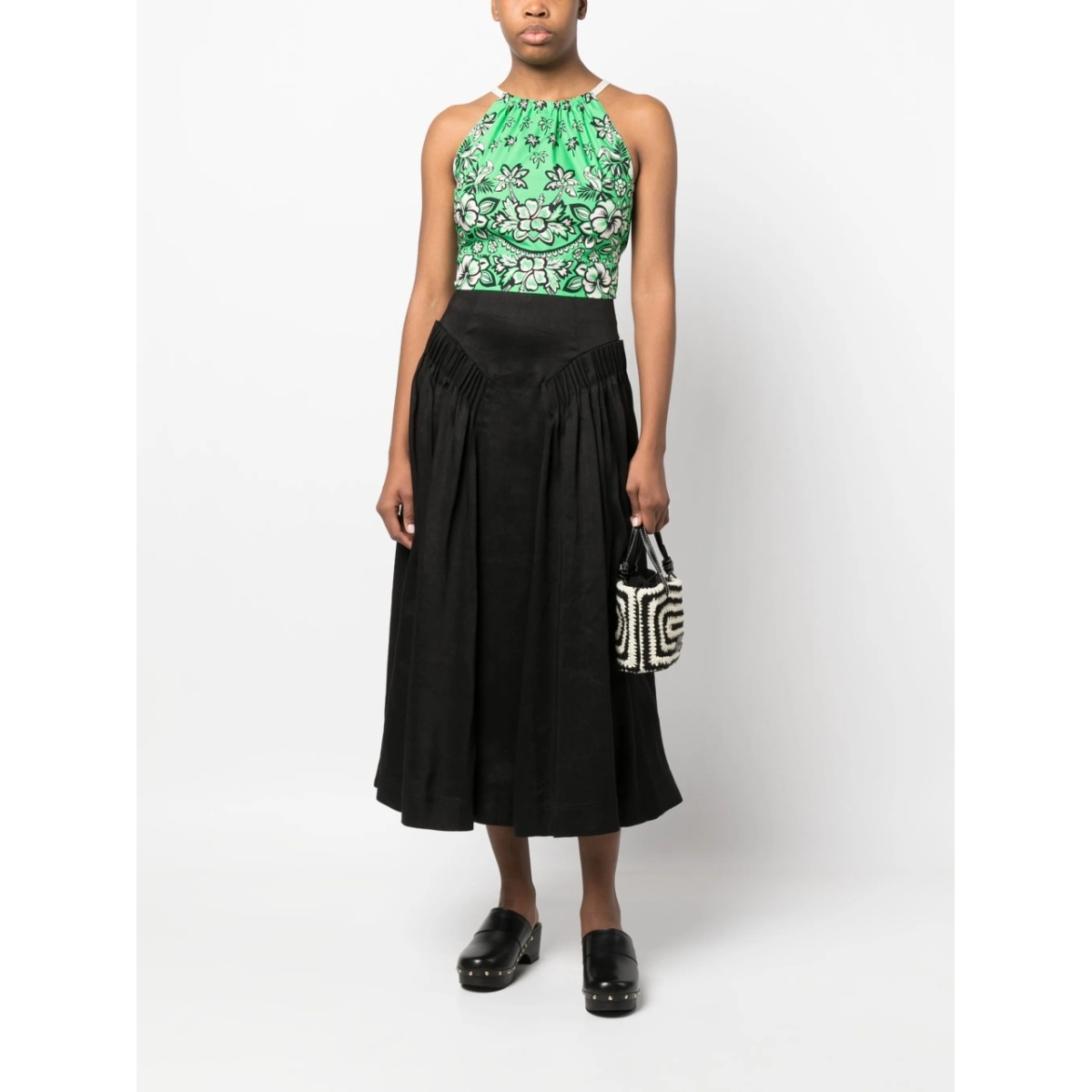 floral-print cropped top - Img 2