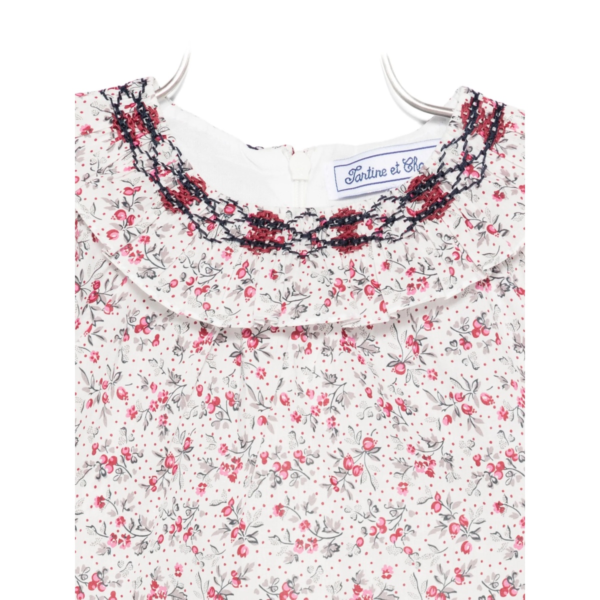 floral-print embroidered top - Img 3
