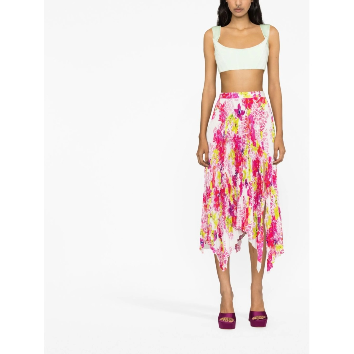 floral-print pleated skirt - Img 2