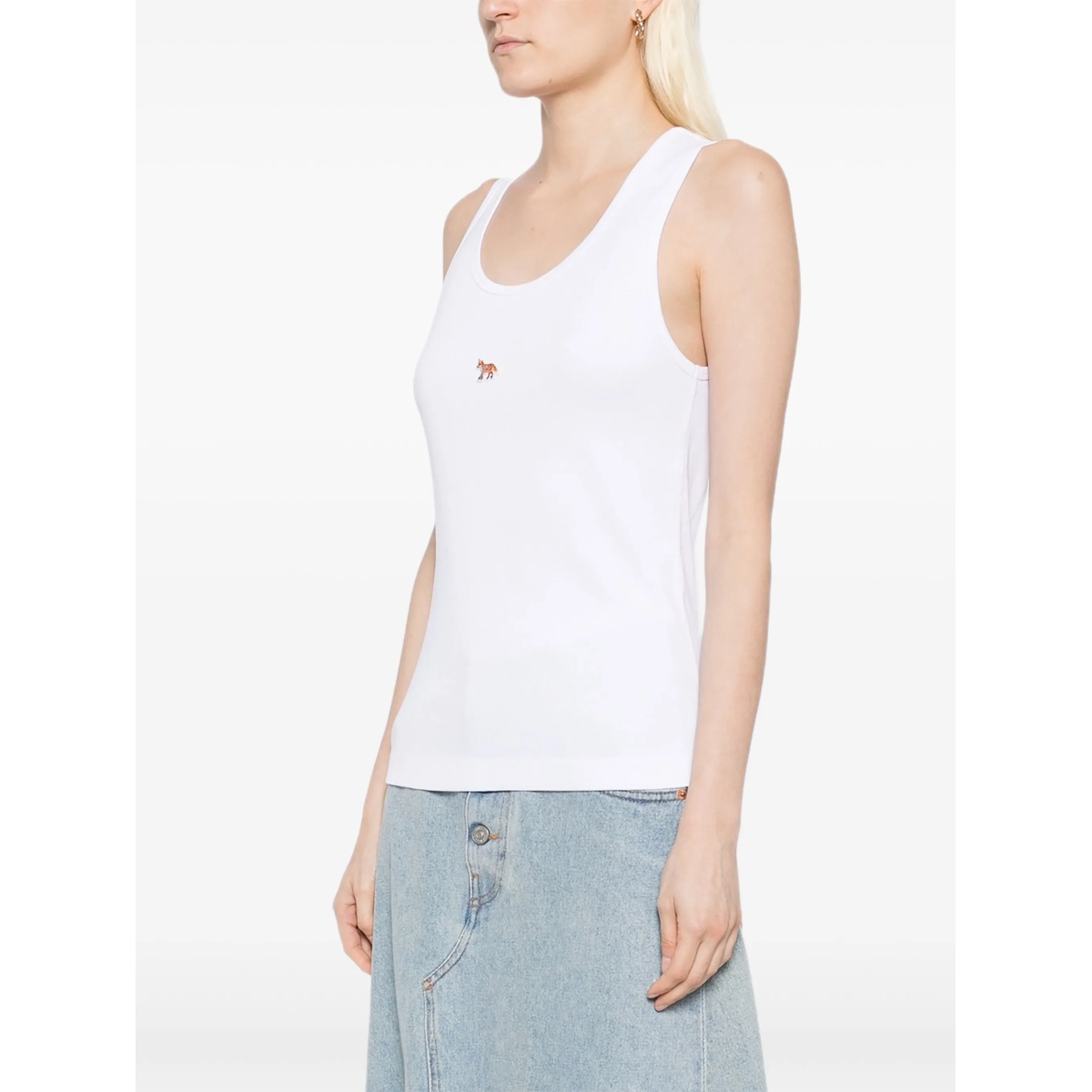 fox-embroidered tank top - Img 3