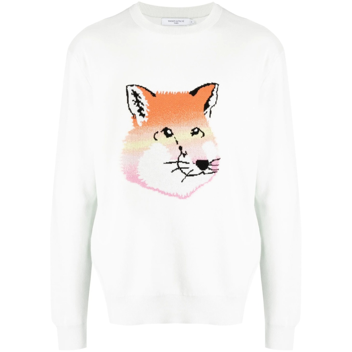Fox round-neck cotton jumper
