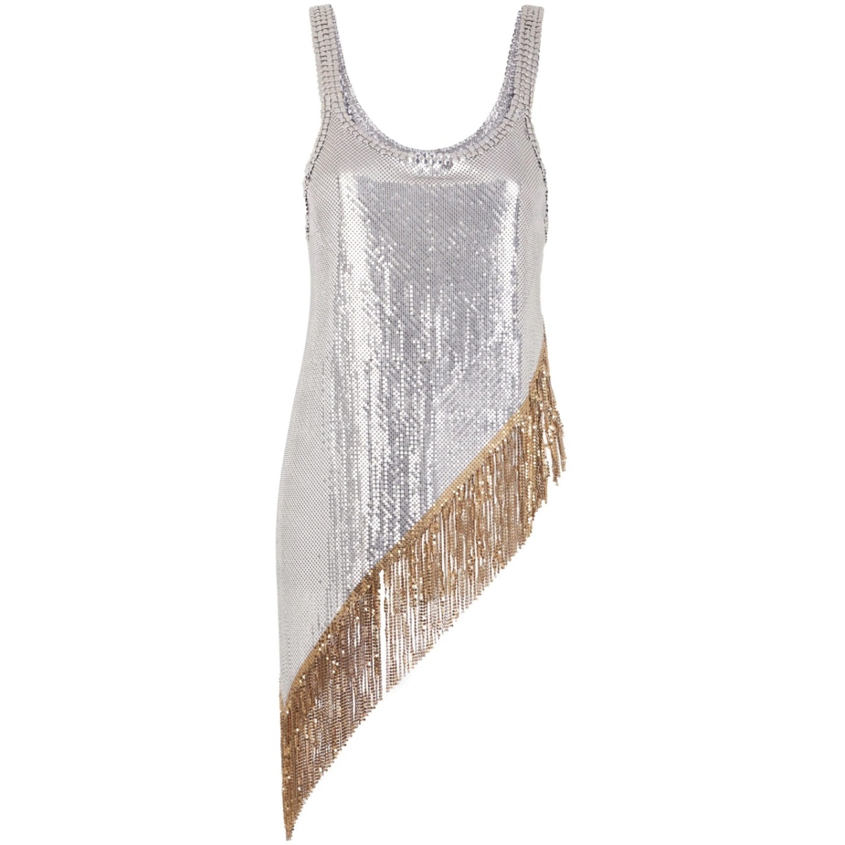 fringed chainmail tank top