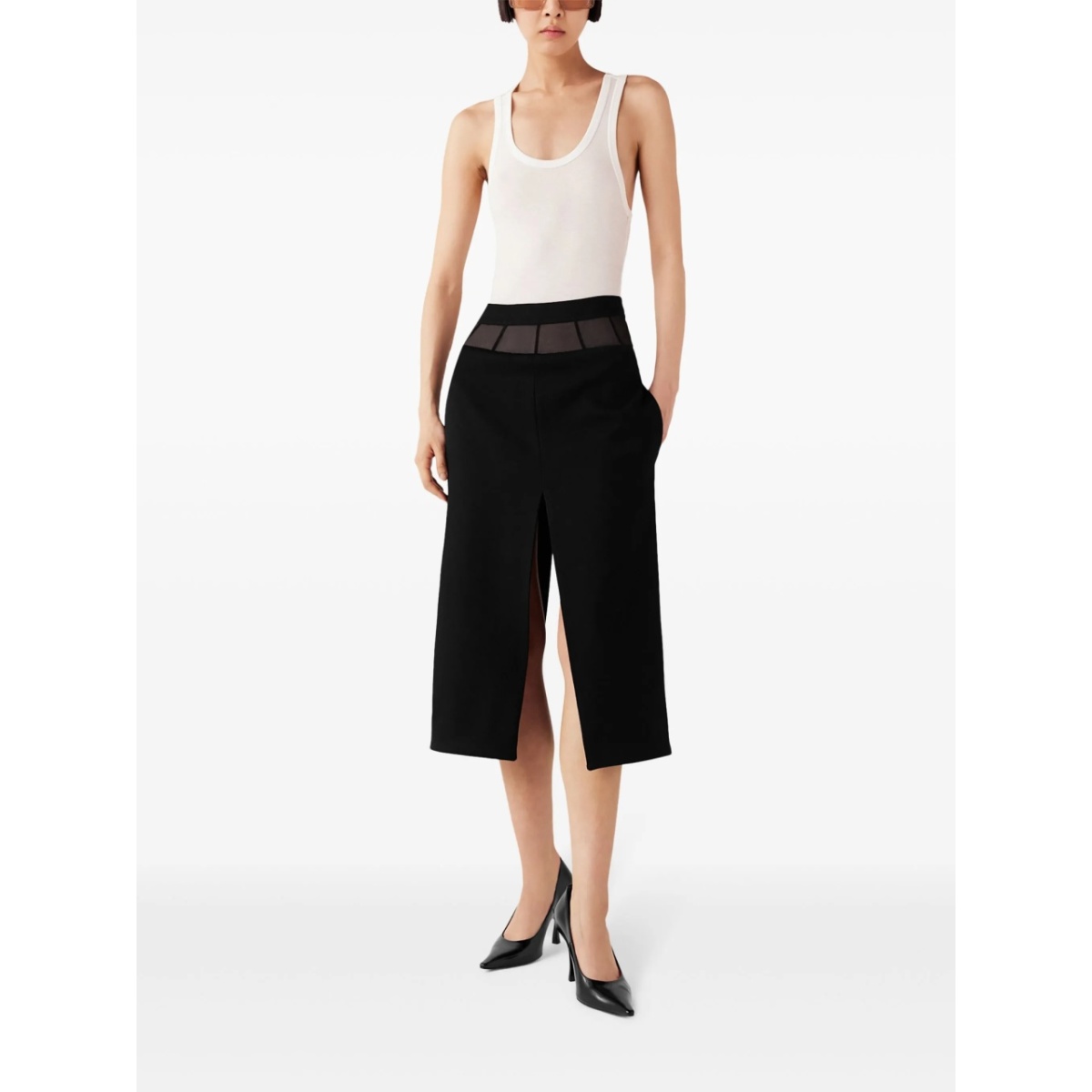 front-slit midi skirt - Img 4