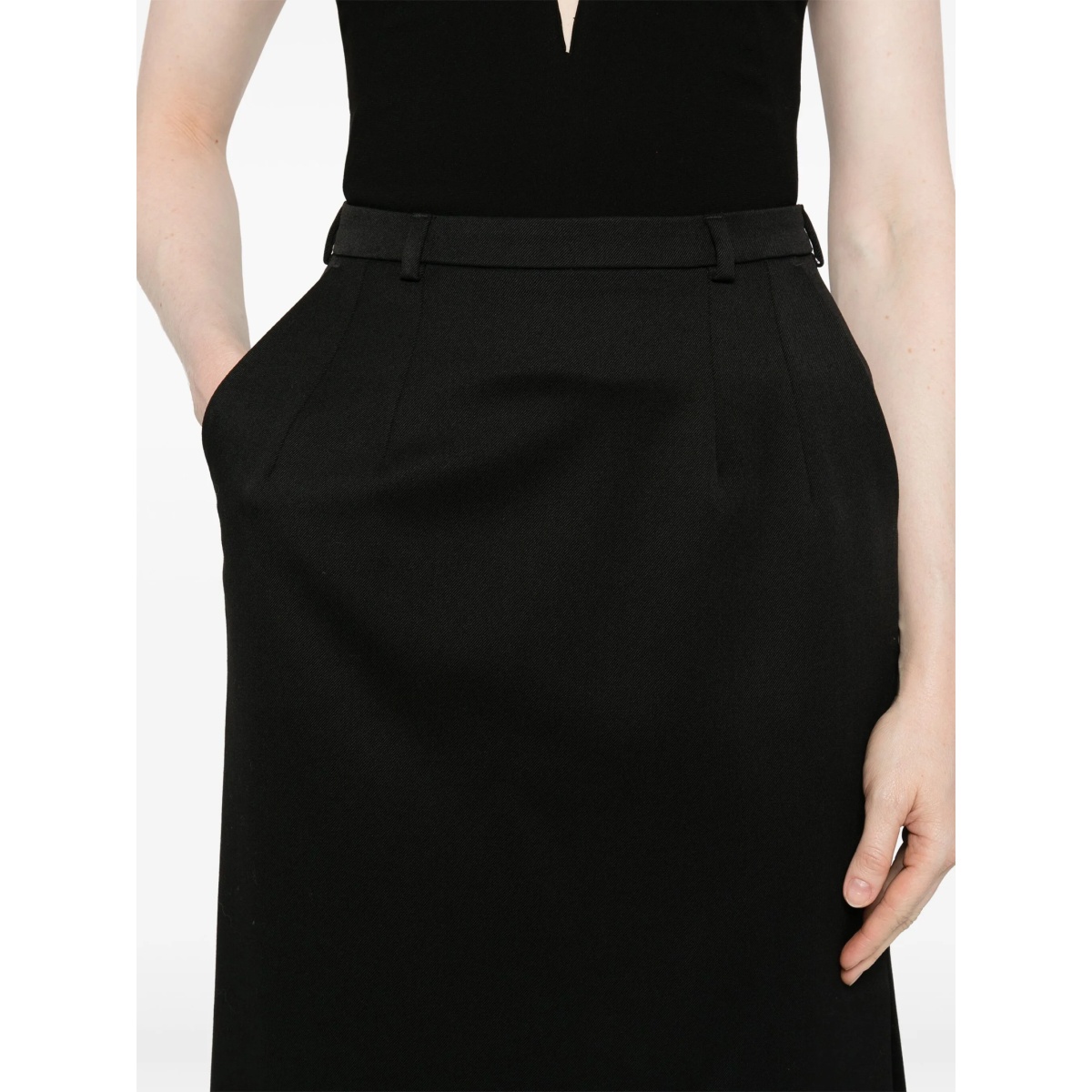 gabardine virgin-wool midi skirt - Img 5