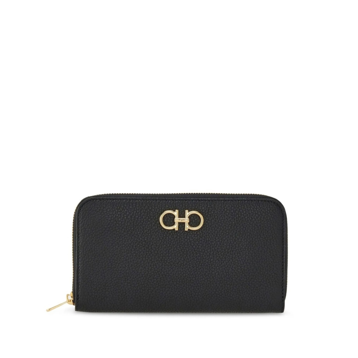 Gancini-plaque zip-up wallet