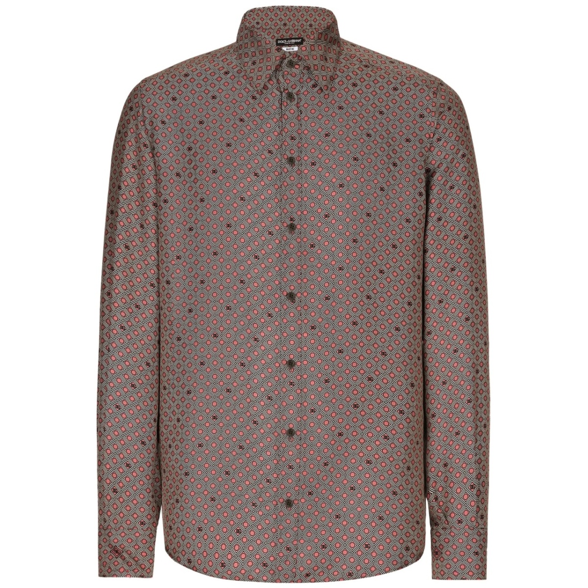 geometric-print silk shirt
