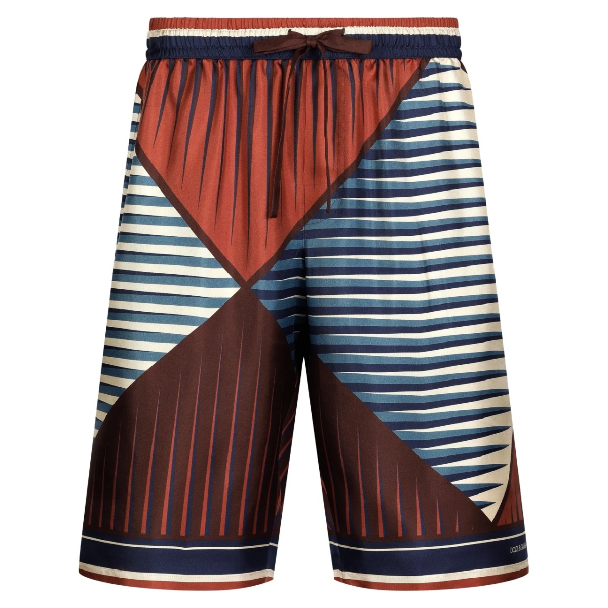 geometric-print silk shorts