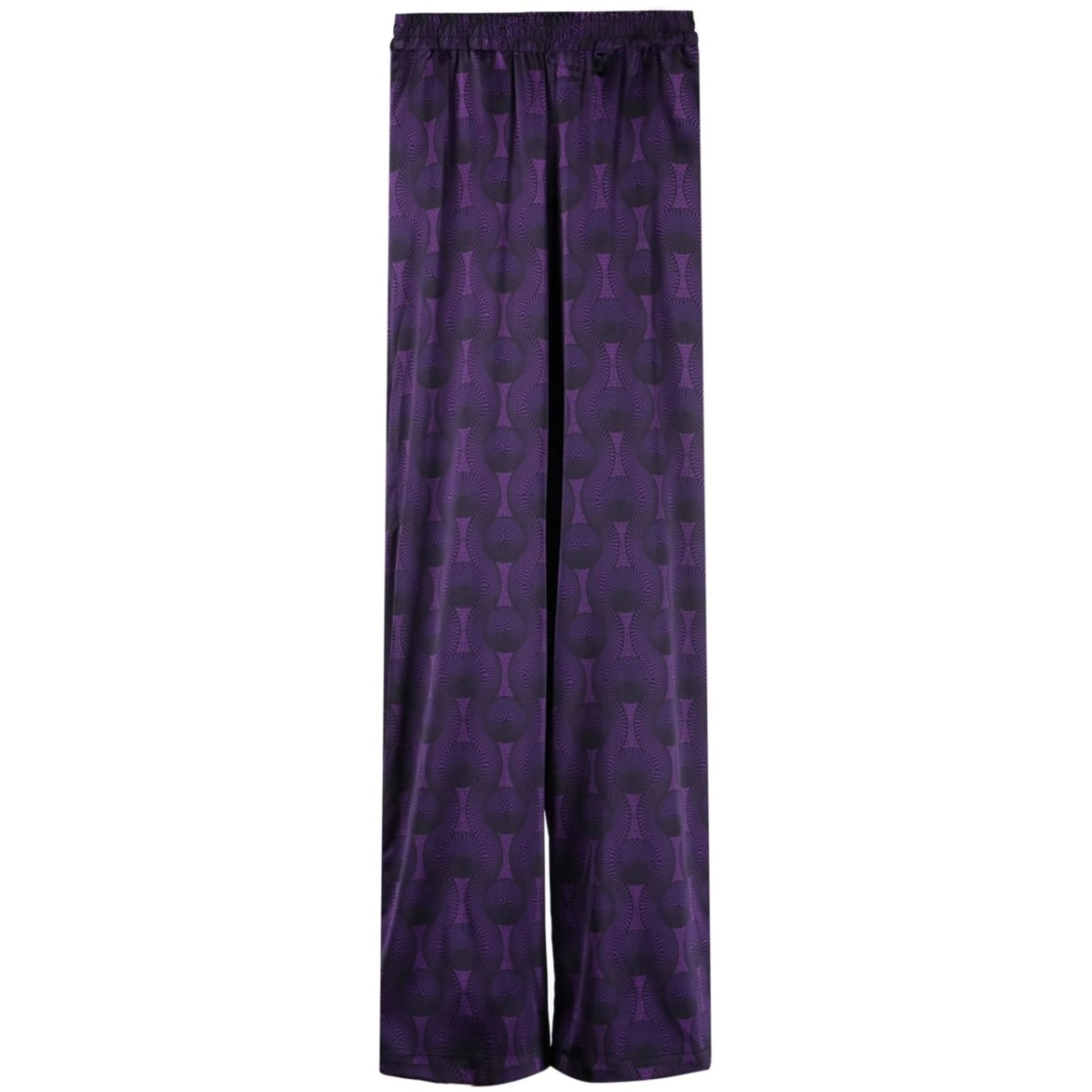 geometric-print silk trousers