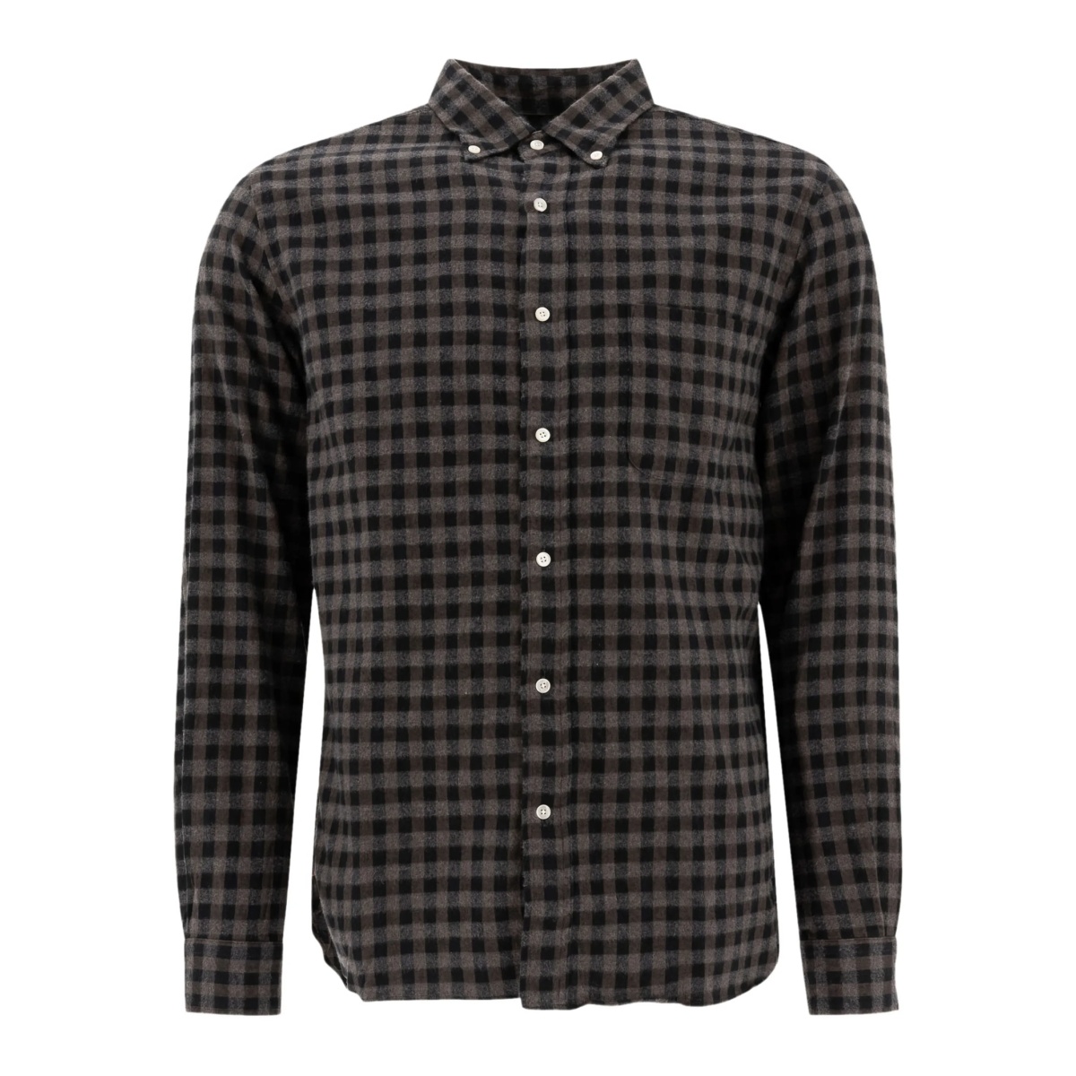 Gingham-check cotton shirt