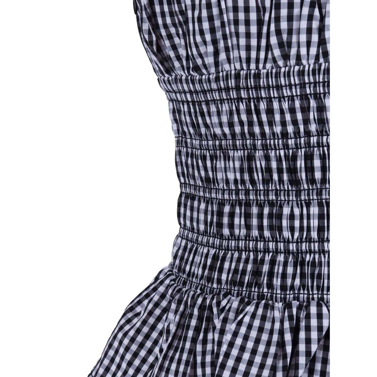 gingham-pattern smocked top - Img 3