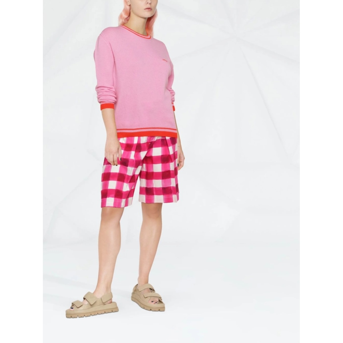 gingham-print tailored knee-length shorts - Img 3