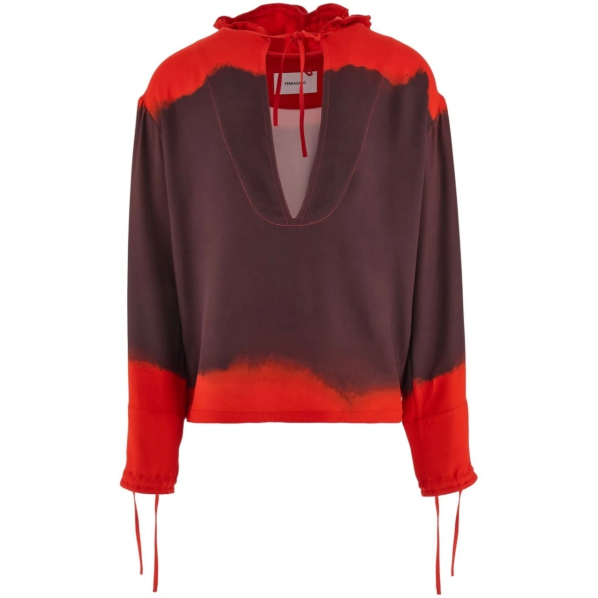 gradient-effect hooded kaftan