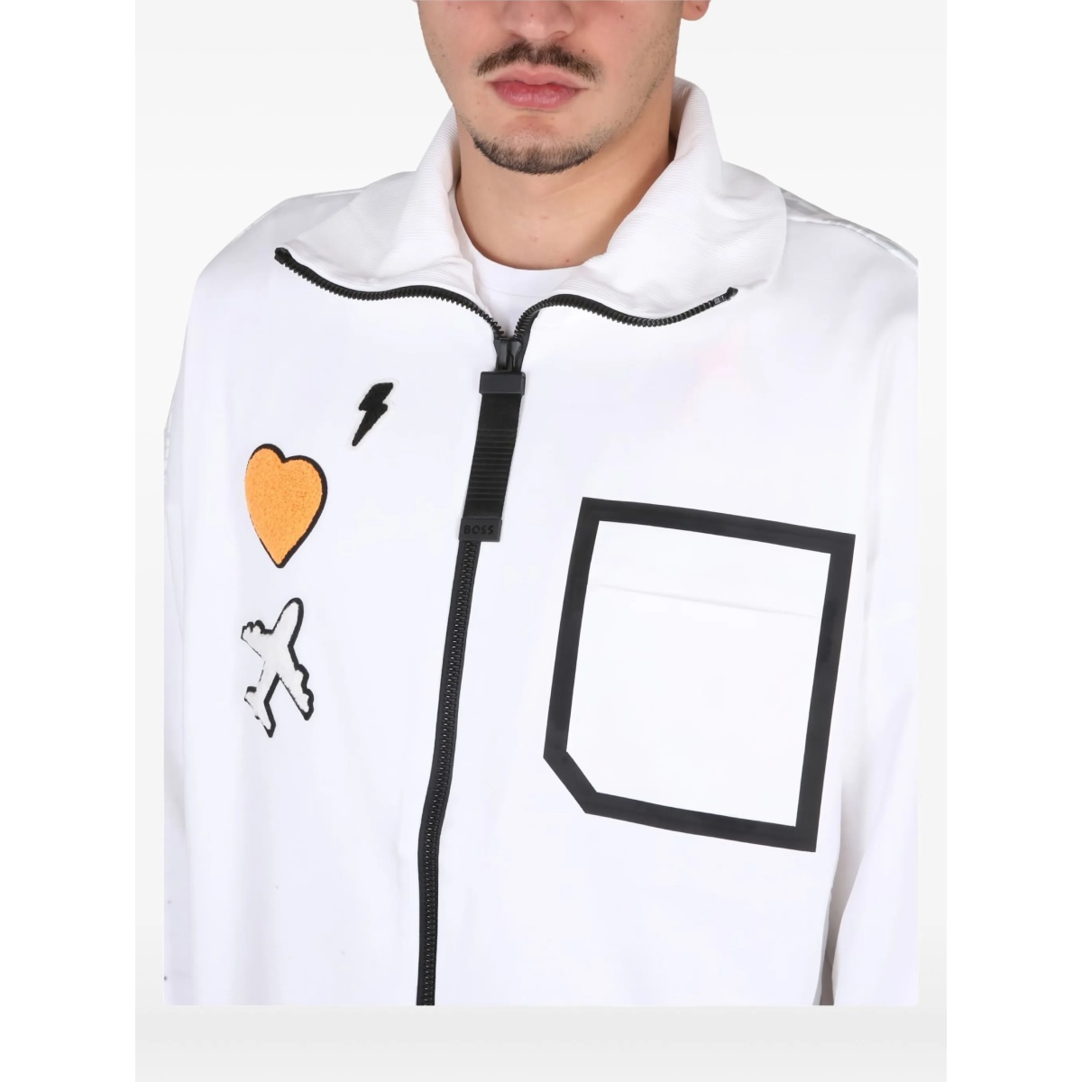 graphic-patch zip-up sweatshirt - Img 4