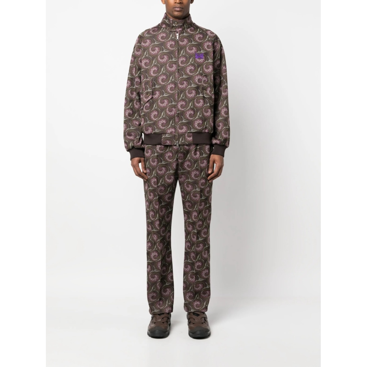 graphic-pattern funnel neck jacket - Img 2