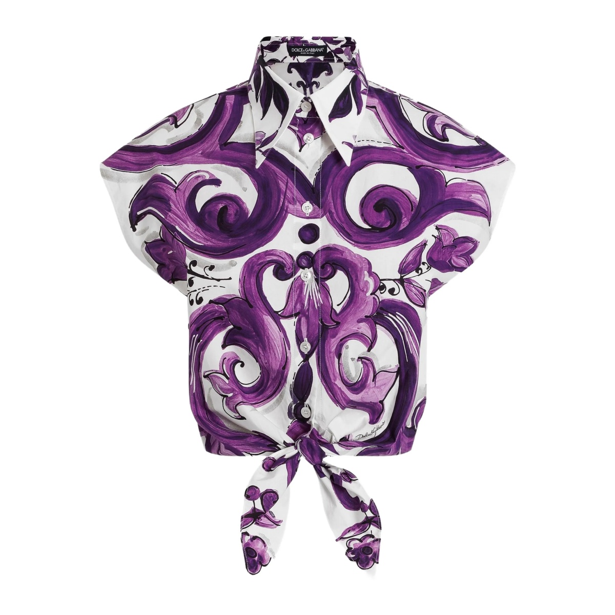 graphic-print cotton shirt