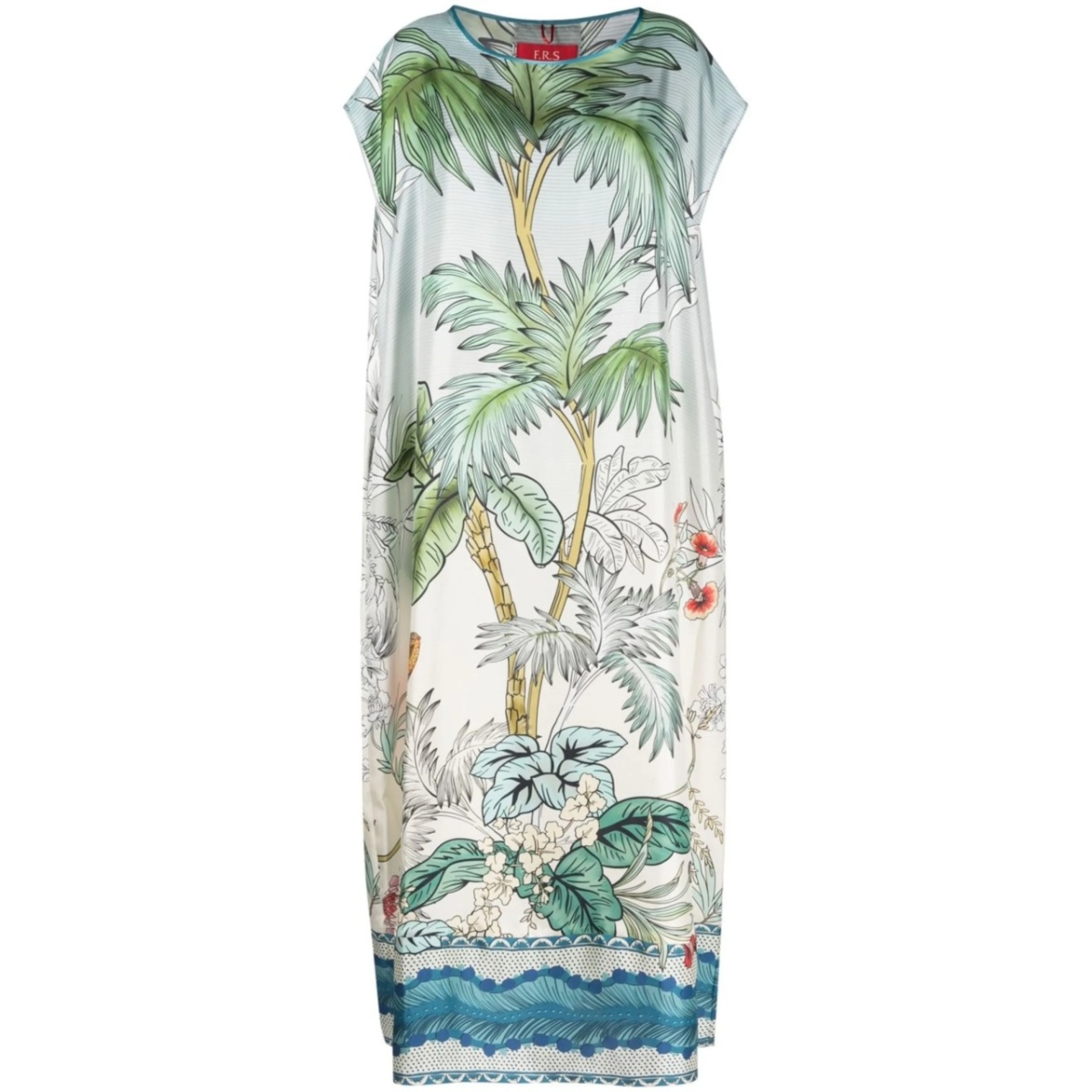 graphic-print silk maxi dress