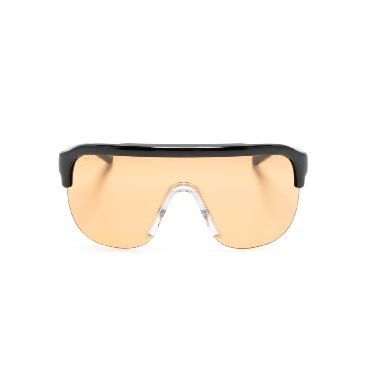 half-rimless shield-frame sunglasses
