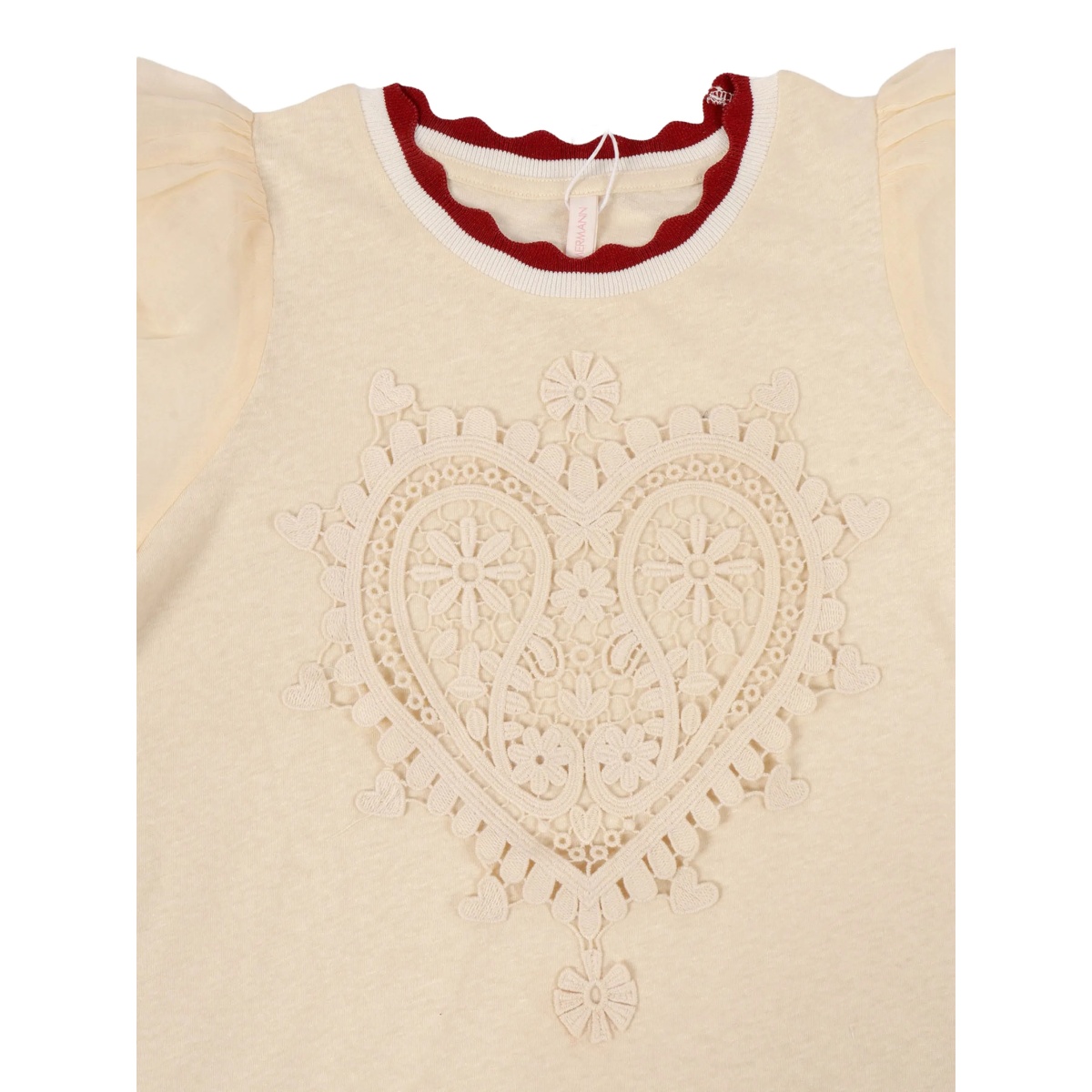 heart-embroidered T-shirt - Img 3