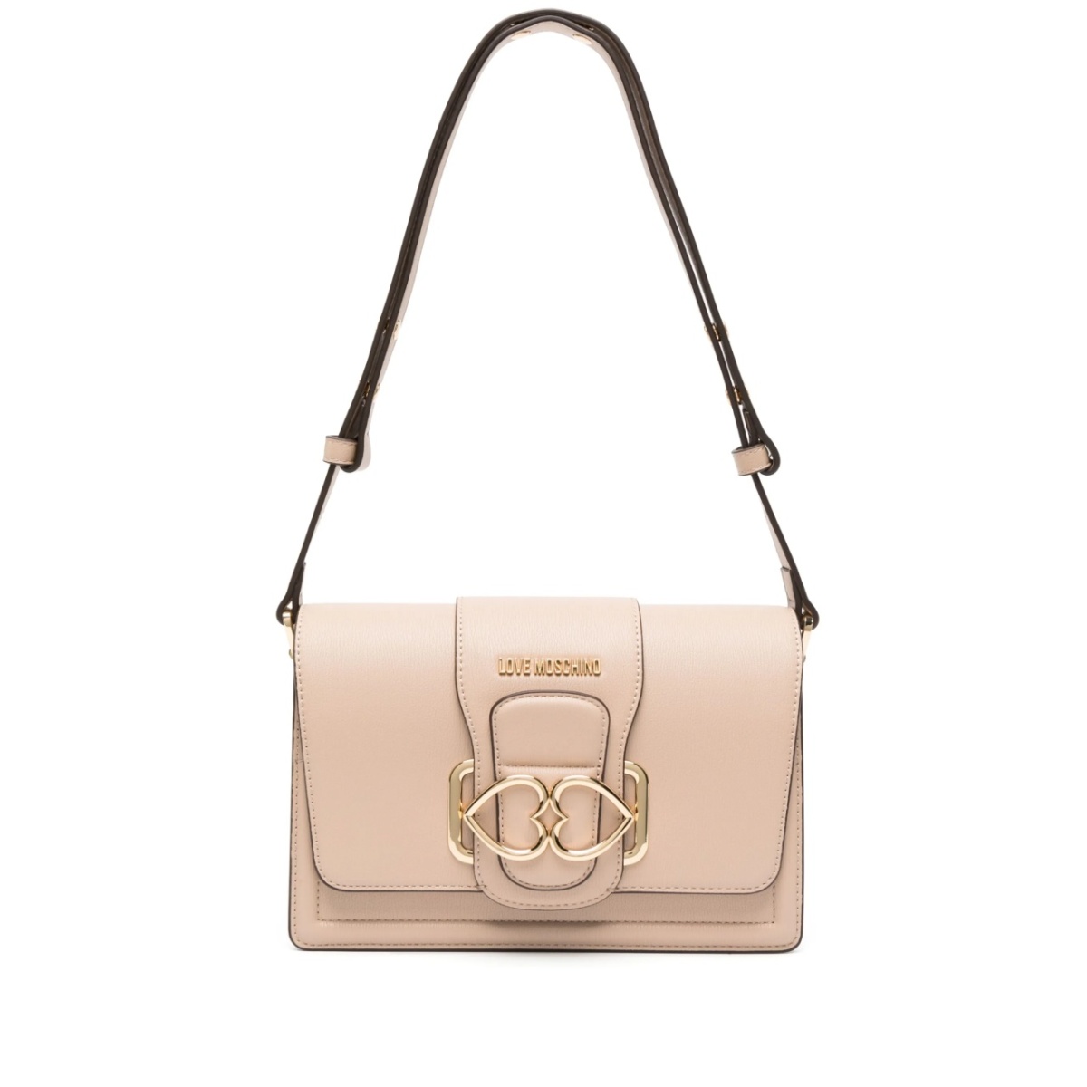 heart-plaque foldover shoulder bag