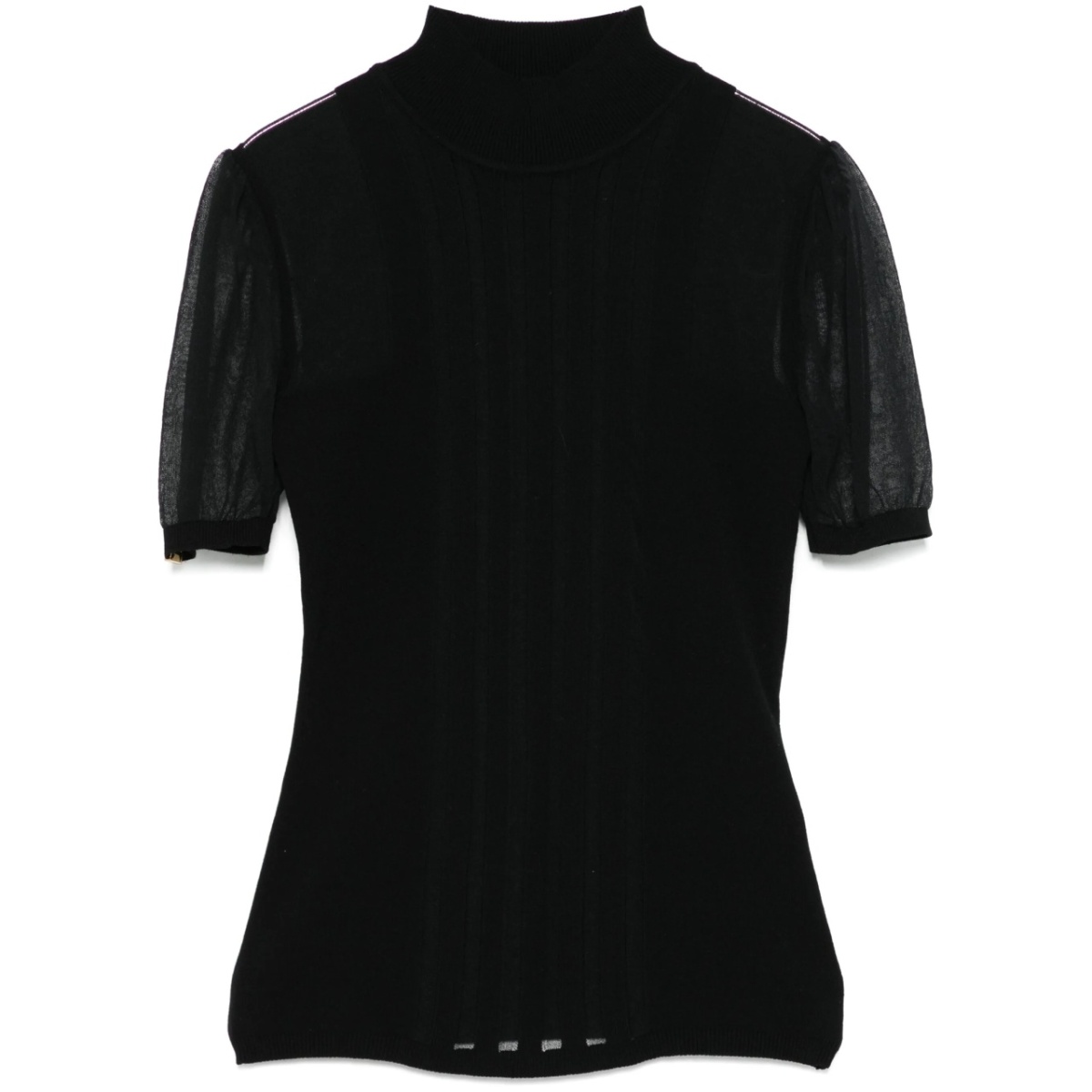 high-collared top