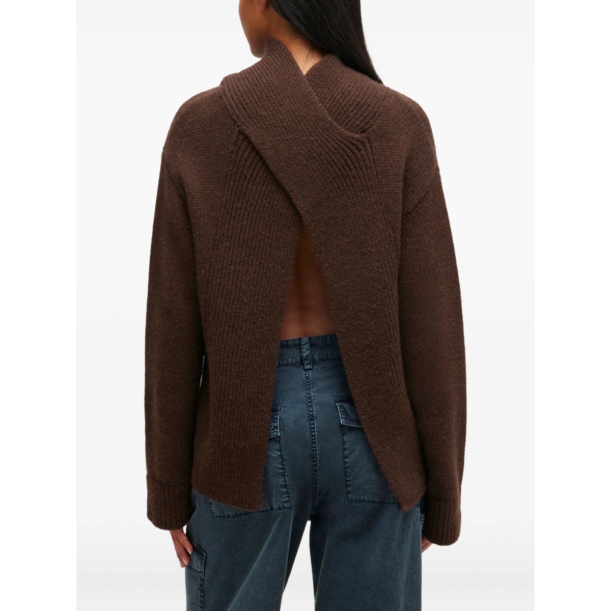 high-neck open-back pullover - Img 4
