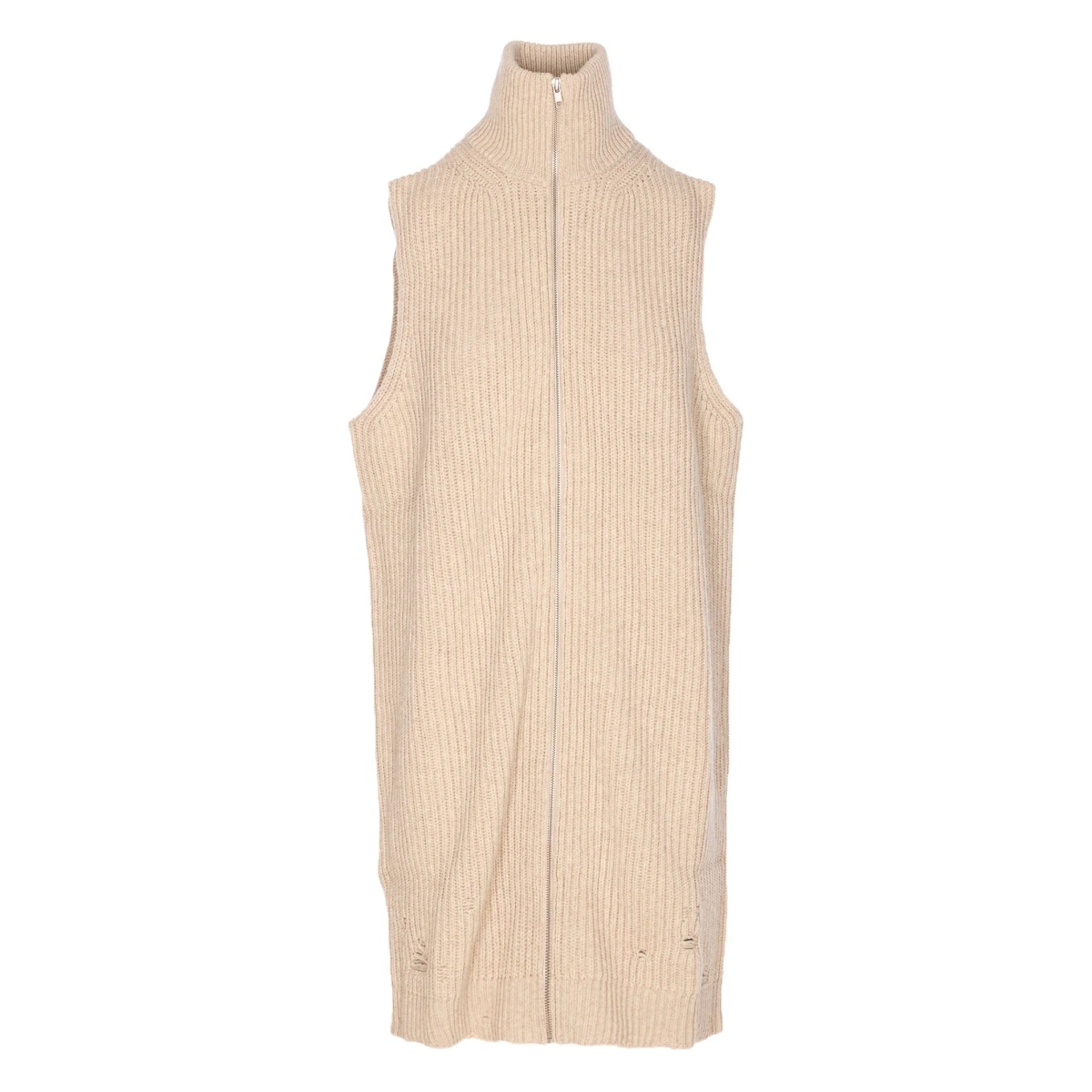 high-neck zip-front top