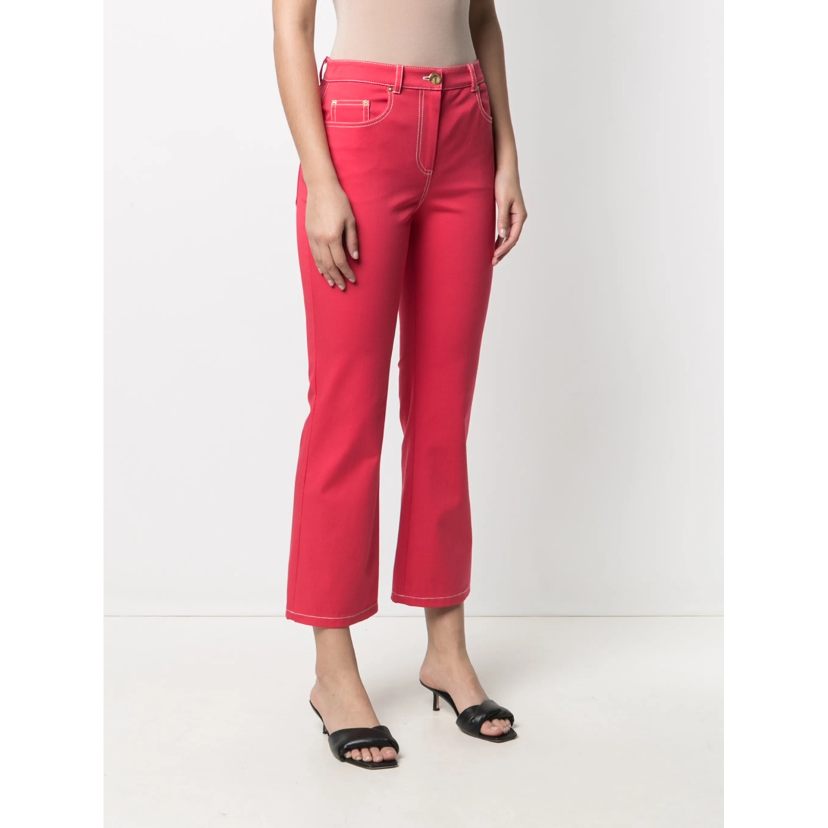 high-rise flared cotton jeans - Img 3