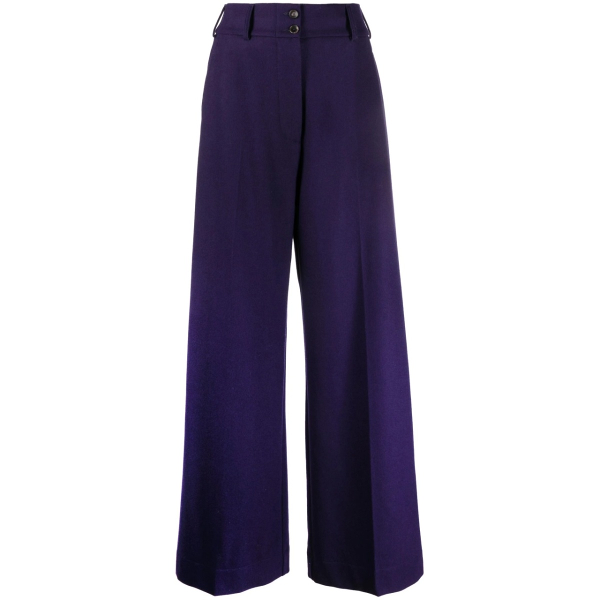 high-waisted flared trousers