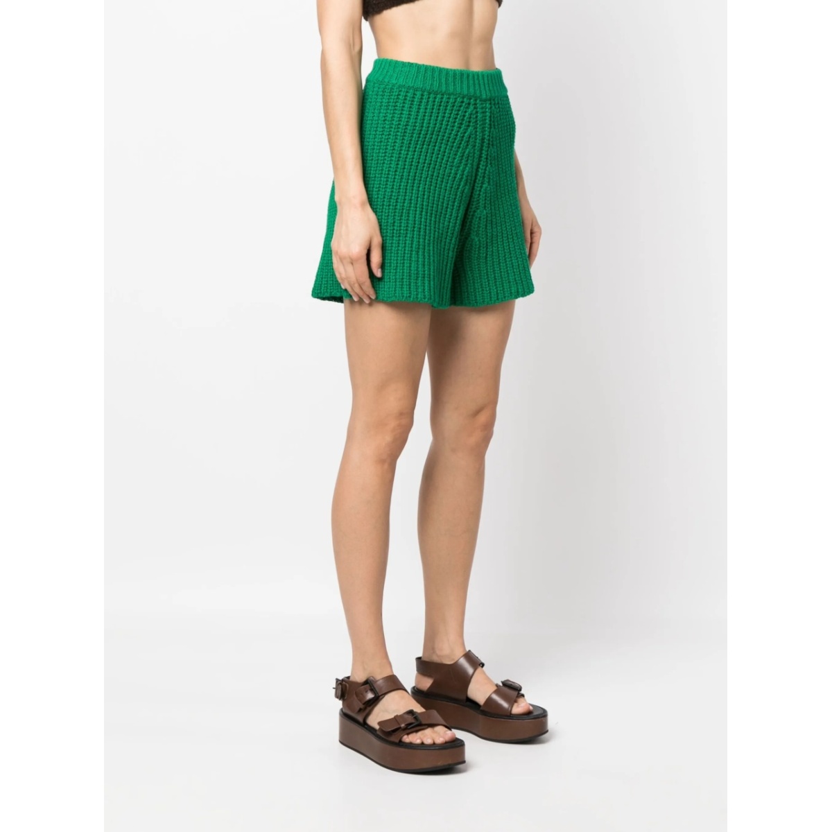 high-waisted knitted shorts - Img 3