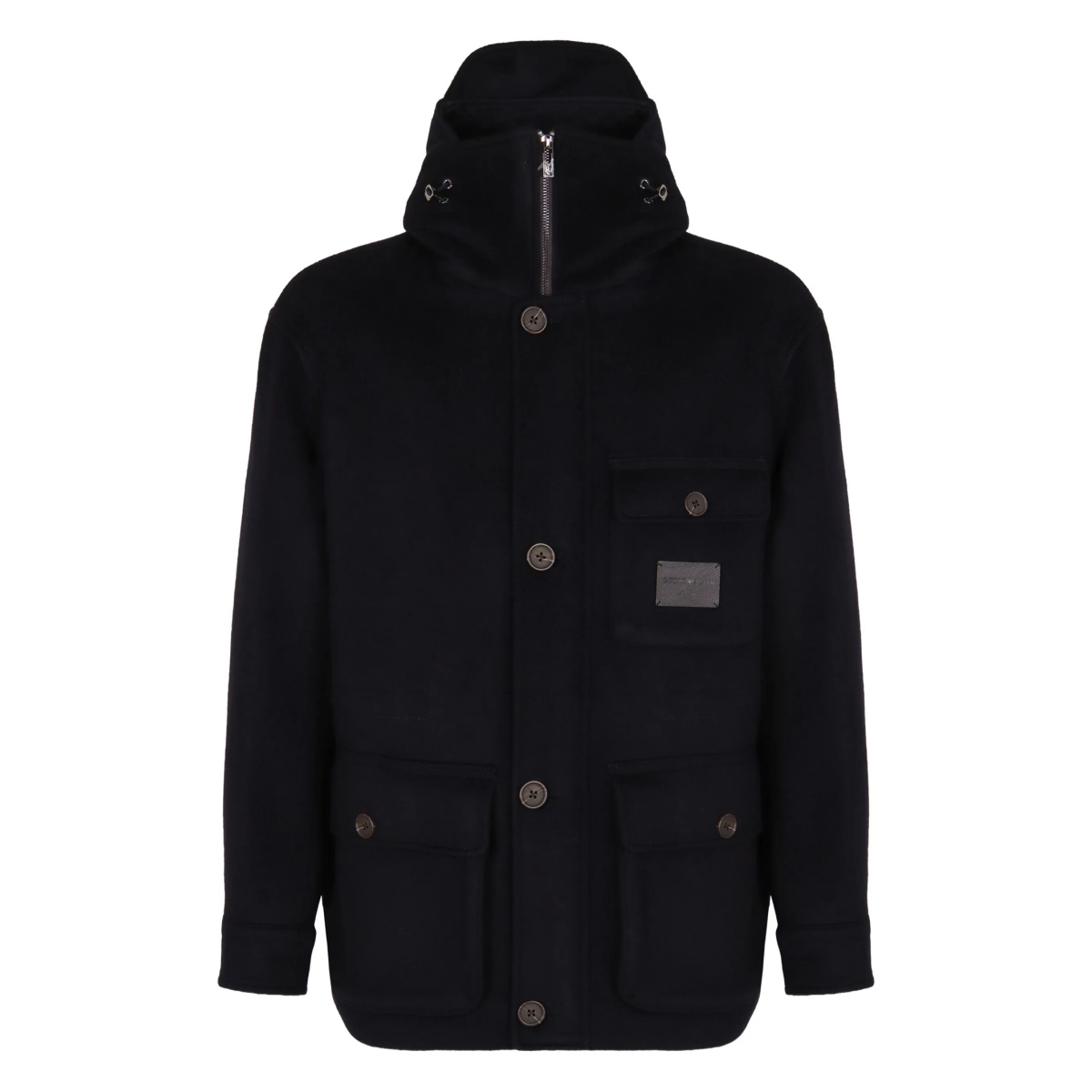 hooded patch-pocket parka