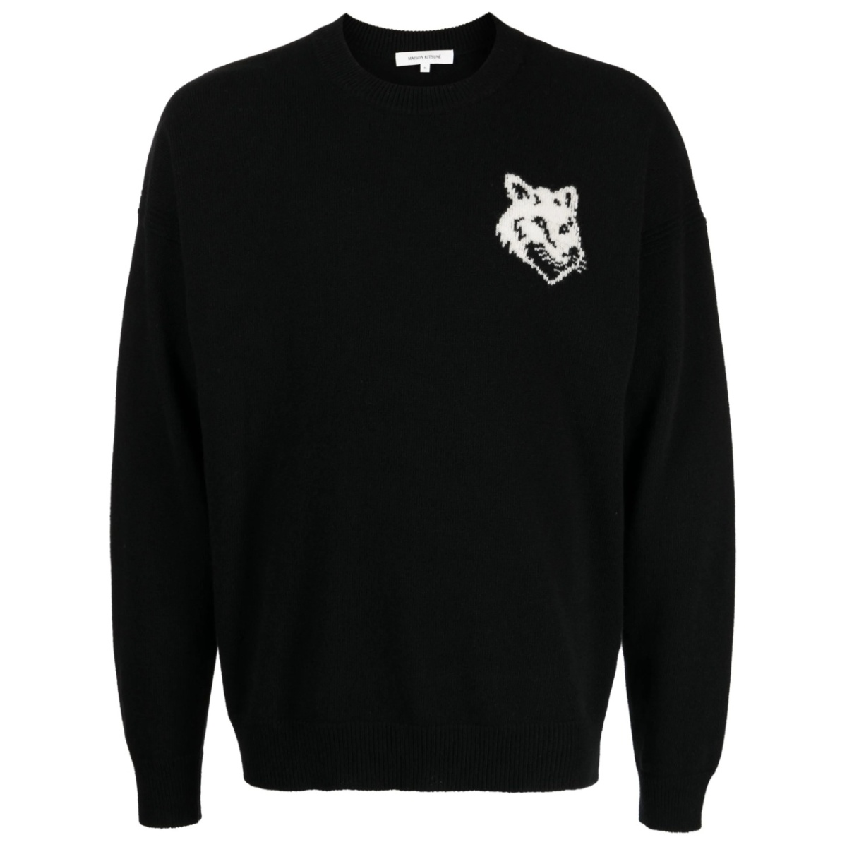 intarsia-knit fox wool jumper
