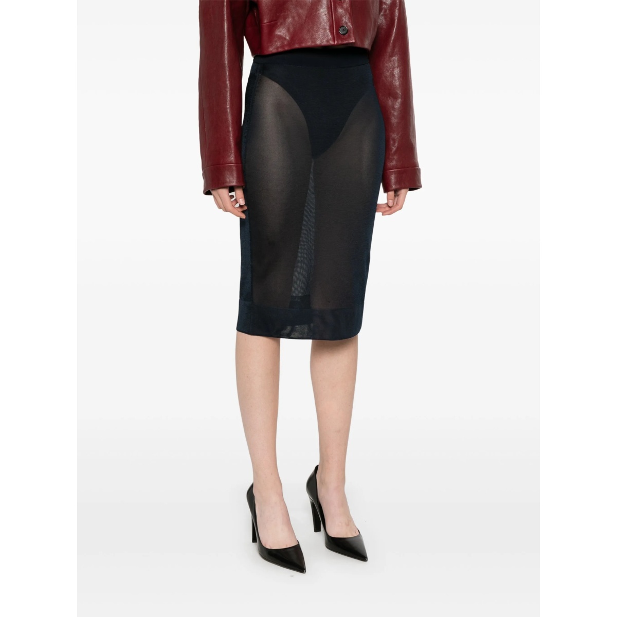 knitted pencil midi skirt - Img 3