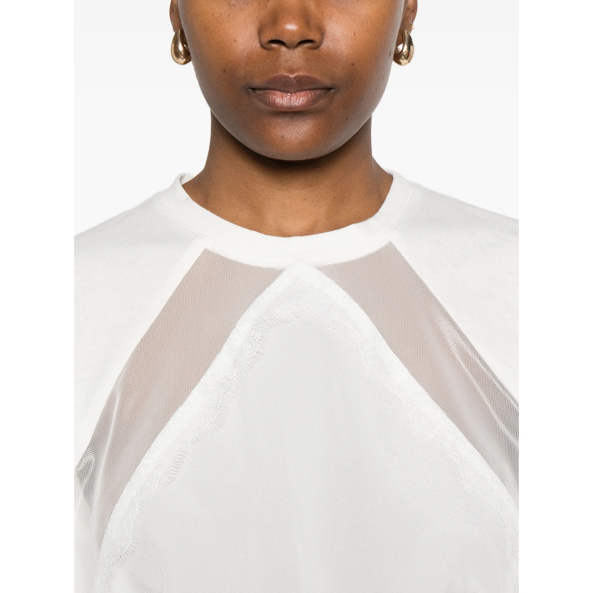 lace panel T-shirt - Img 5