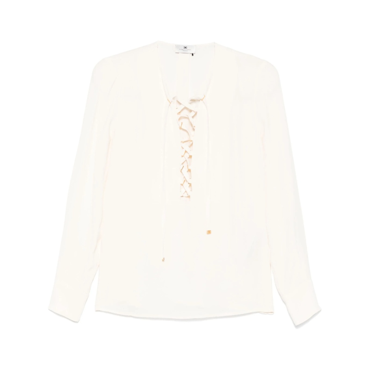 lace-up georgette blouse