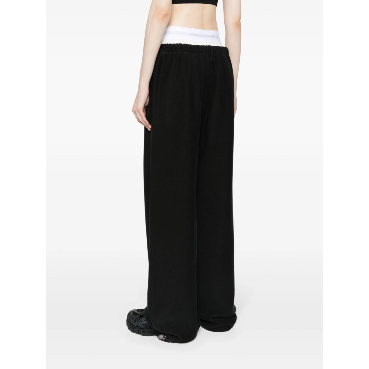layered-design cotton track pants - Img 4