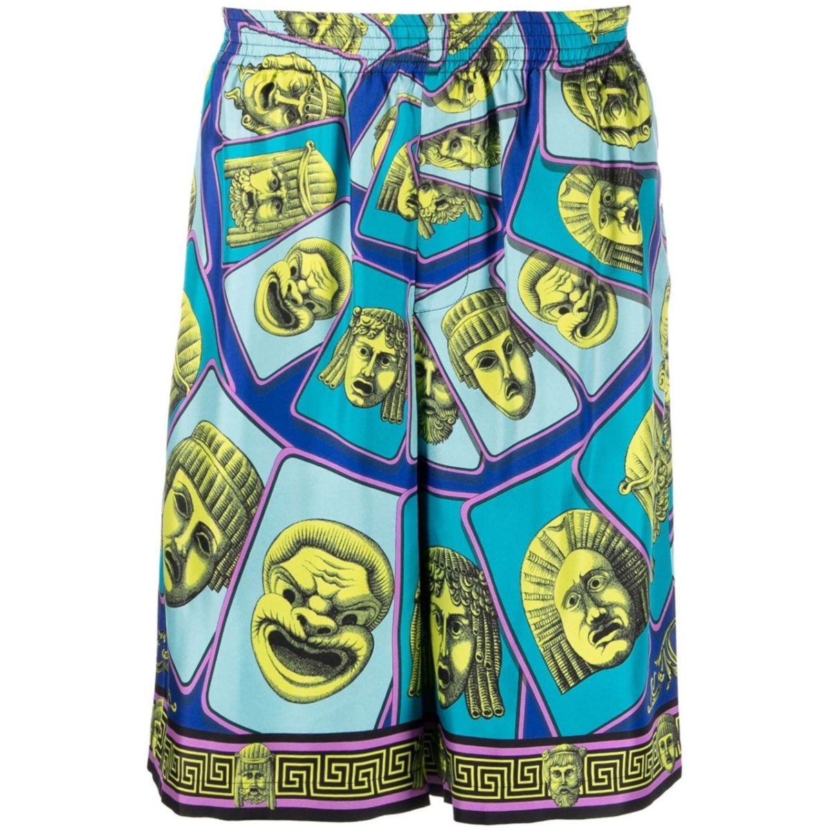 Le Maschere print silk shorts