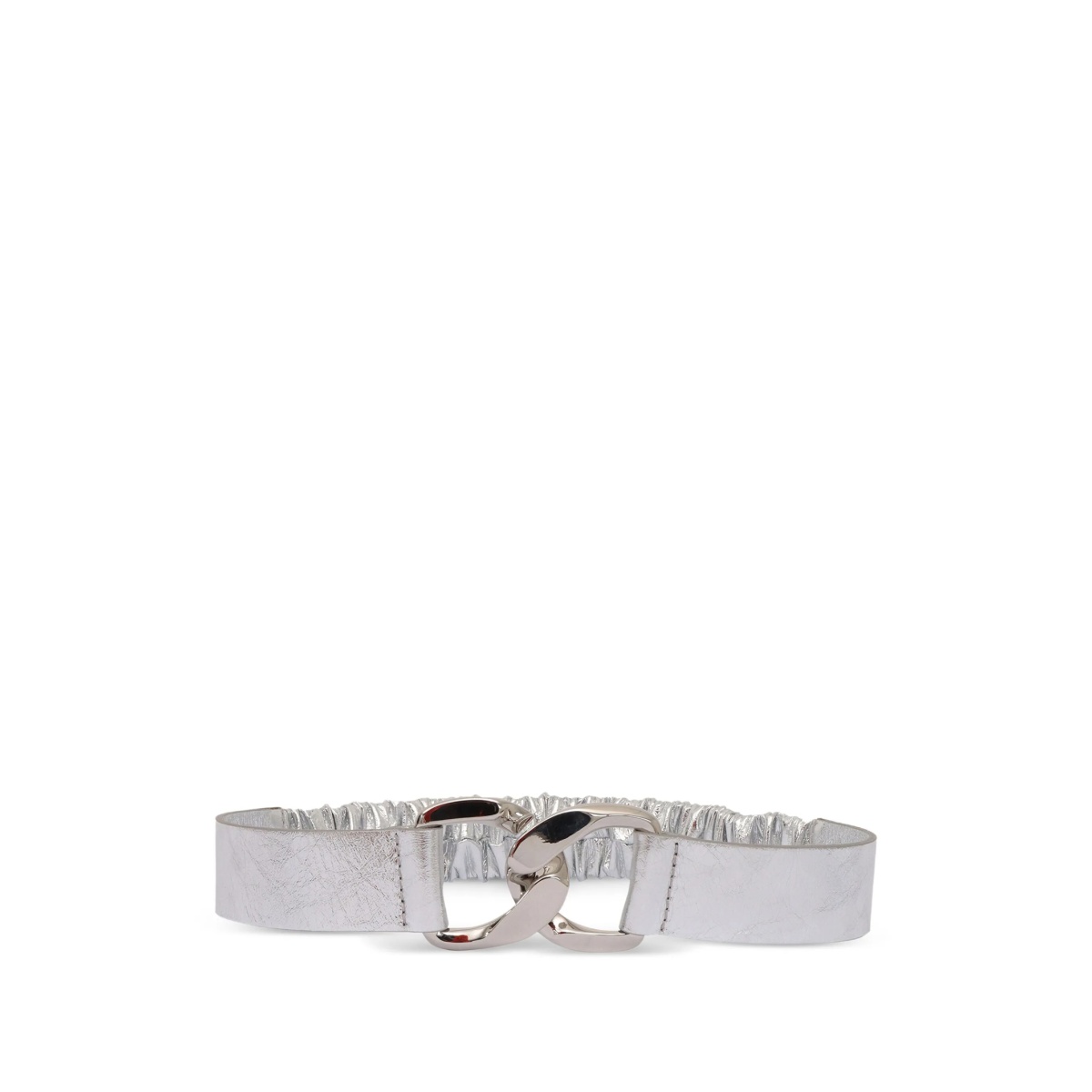 leather chain-buckle belt