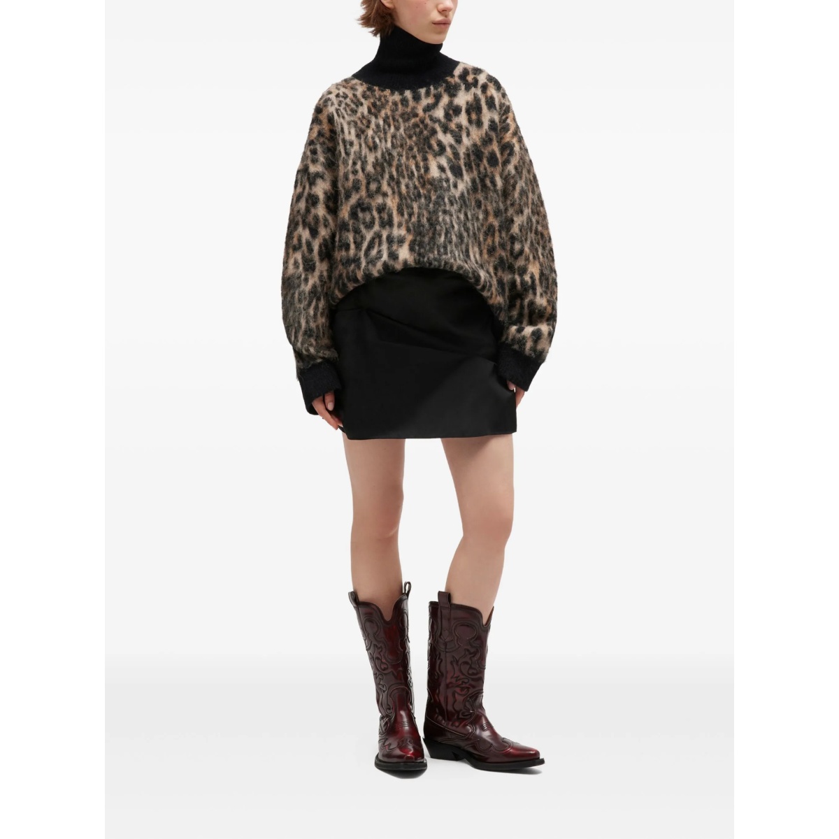 leopard-print turtleneck sweater - Img 2