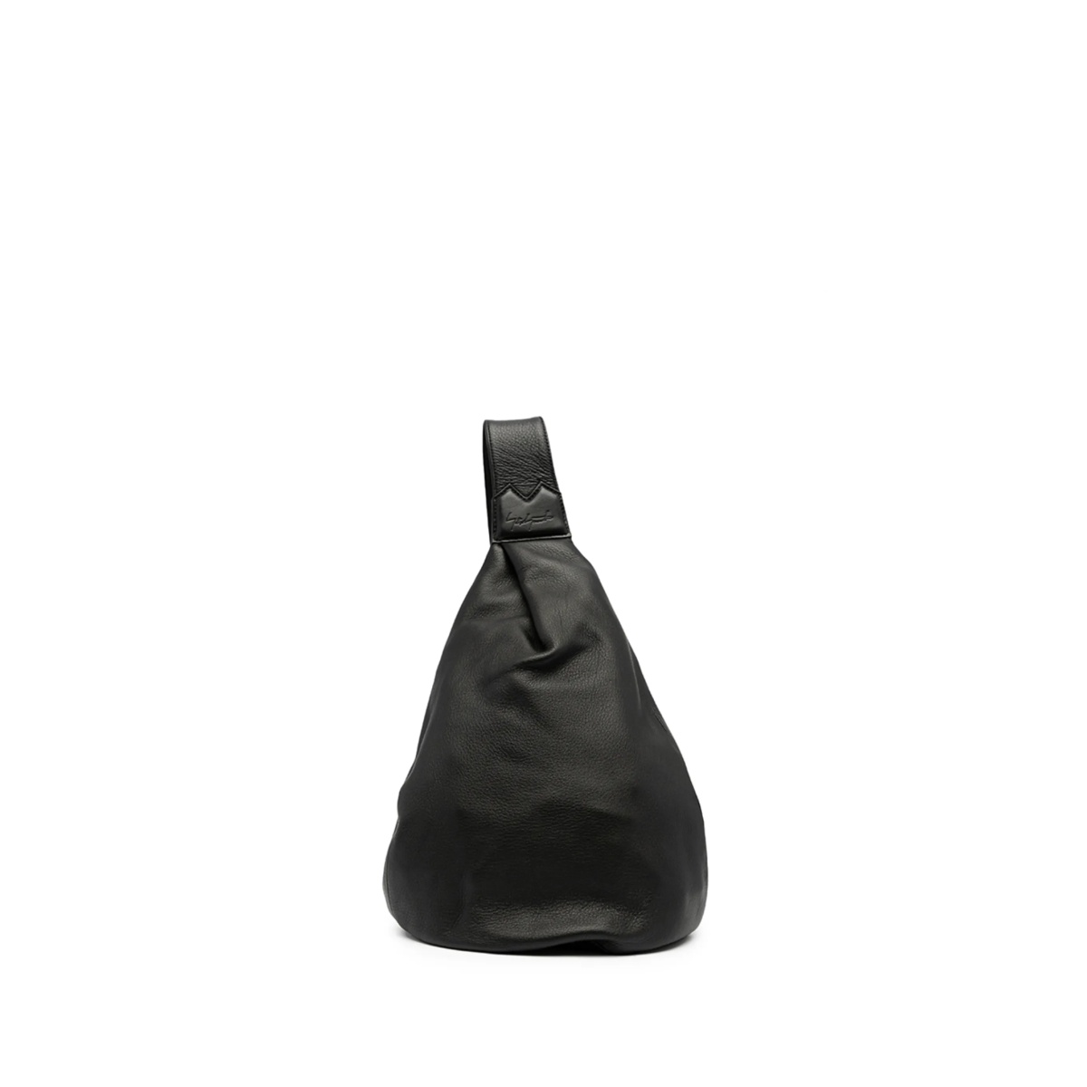 logo-embossed leather shoulder bag