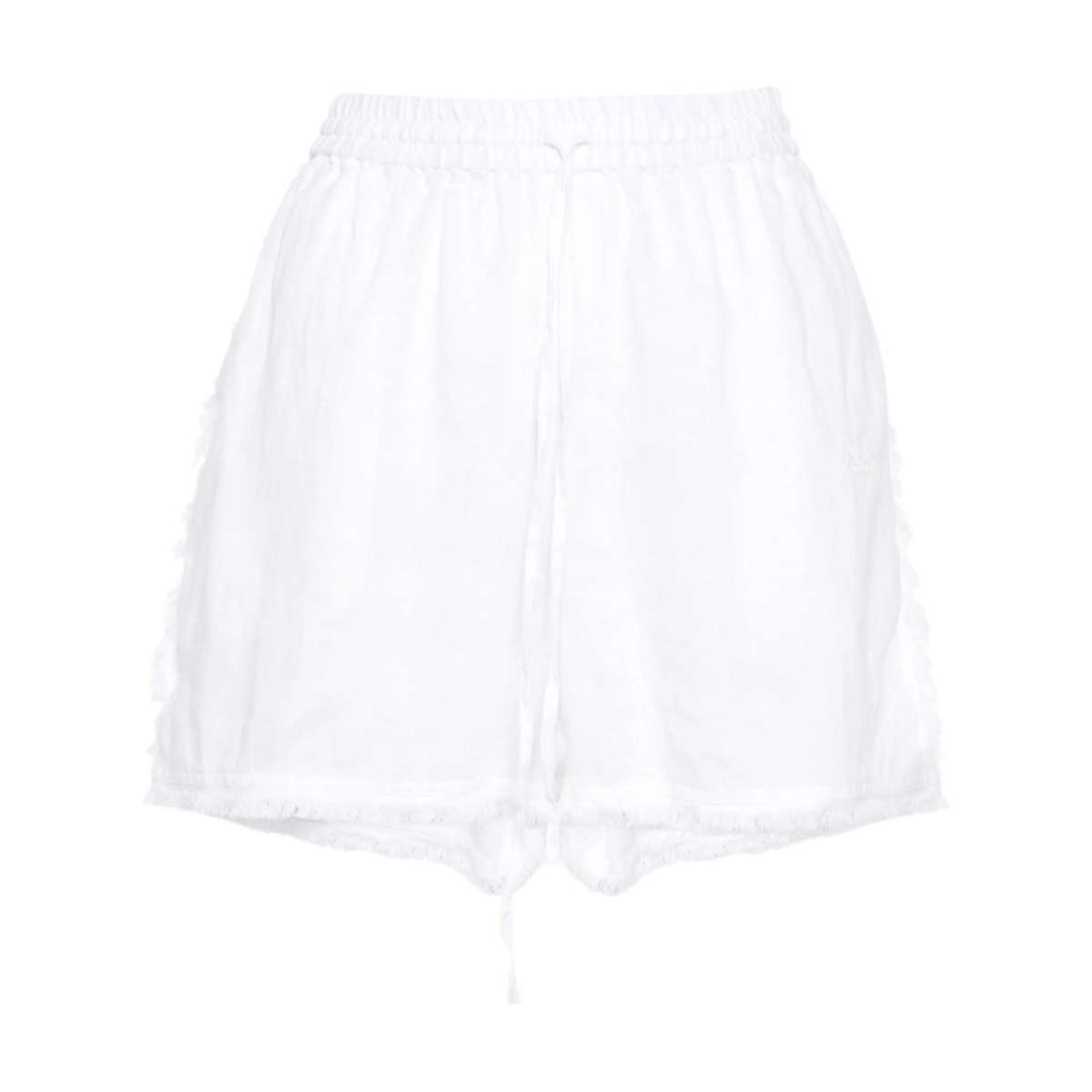 logo-embroidered frayed shorts